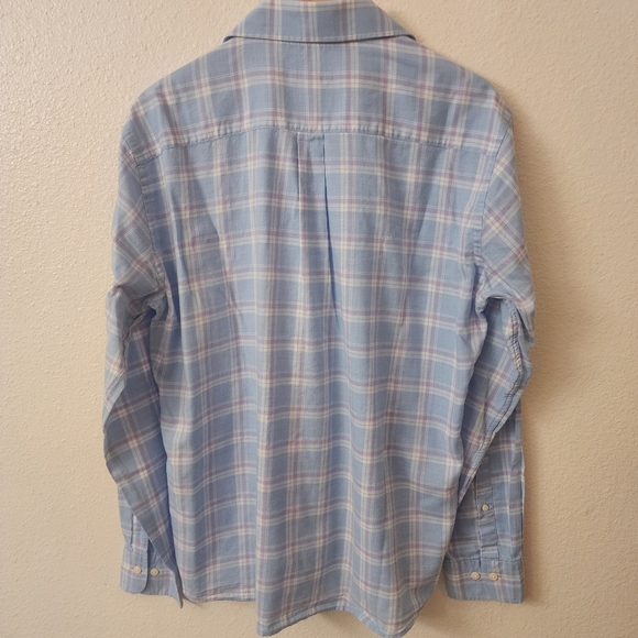 Peter Millar 100% Cotton Blue Plaid Button-Down Dress Shirt Mens Large - Picture 7 of 7